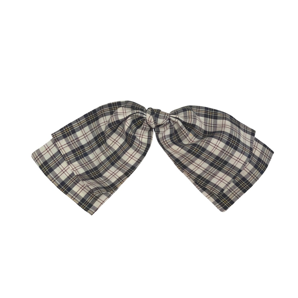 Vintage Van Horn Designs Silk Blouse Bow Plaid Dark Academia Preppy Classic